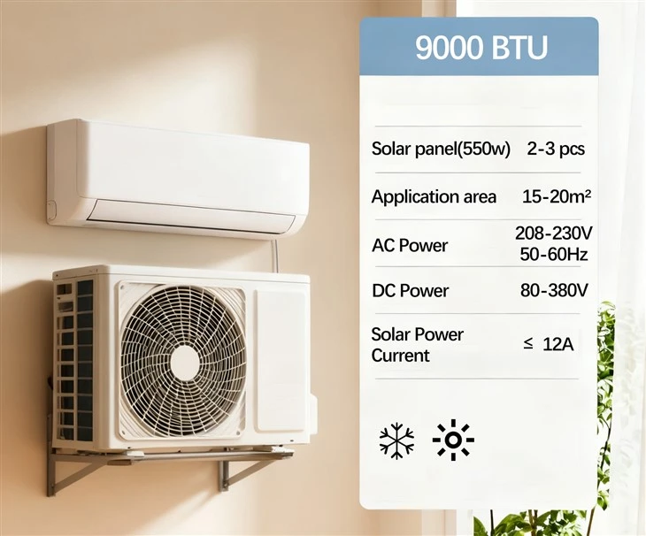 9000btu napelemes klíma otthoni használatra