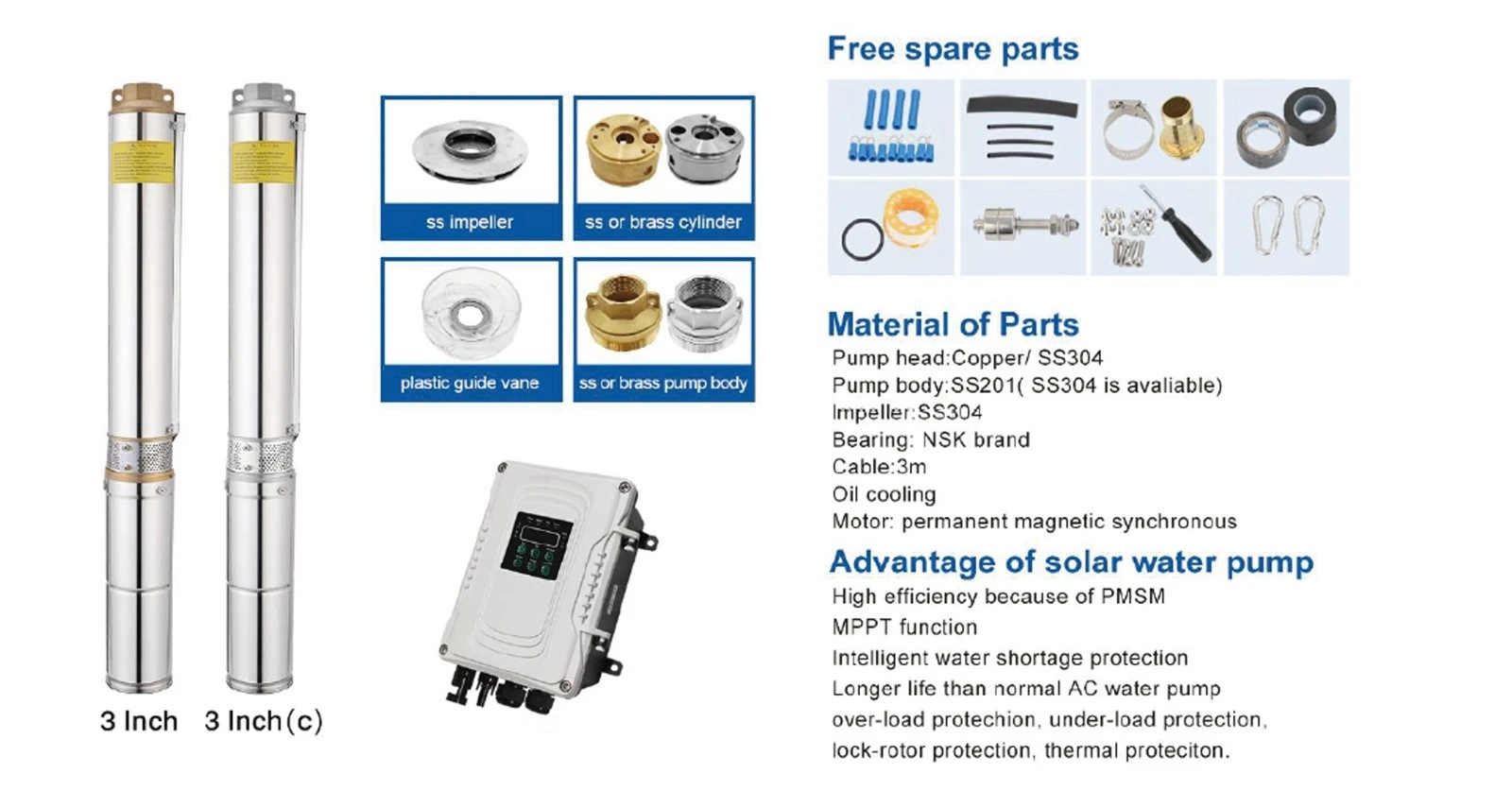 2Hp solar electric water pump
